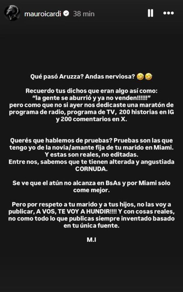 El duro mensaje de Icardi contra Yanina Latorre