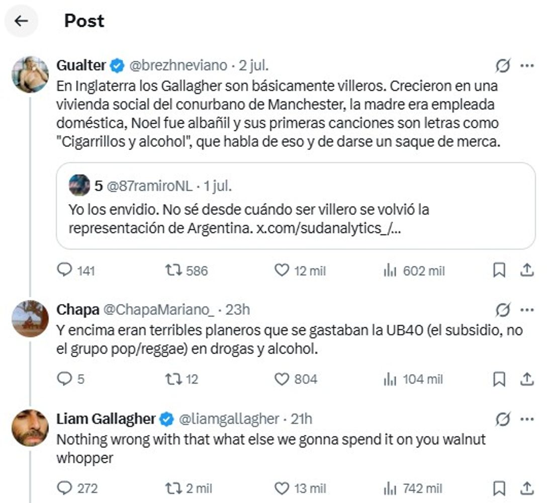 Escándalo con Liam Gallagher: se cruzó con un hincha argentino y se peleó con el cantante de Maná