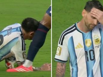 Así le quedó la cabeza a Lionel Messi tras el tremendo rodillazo de un rival