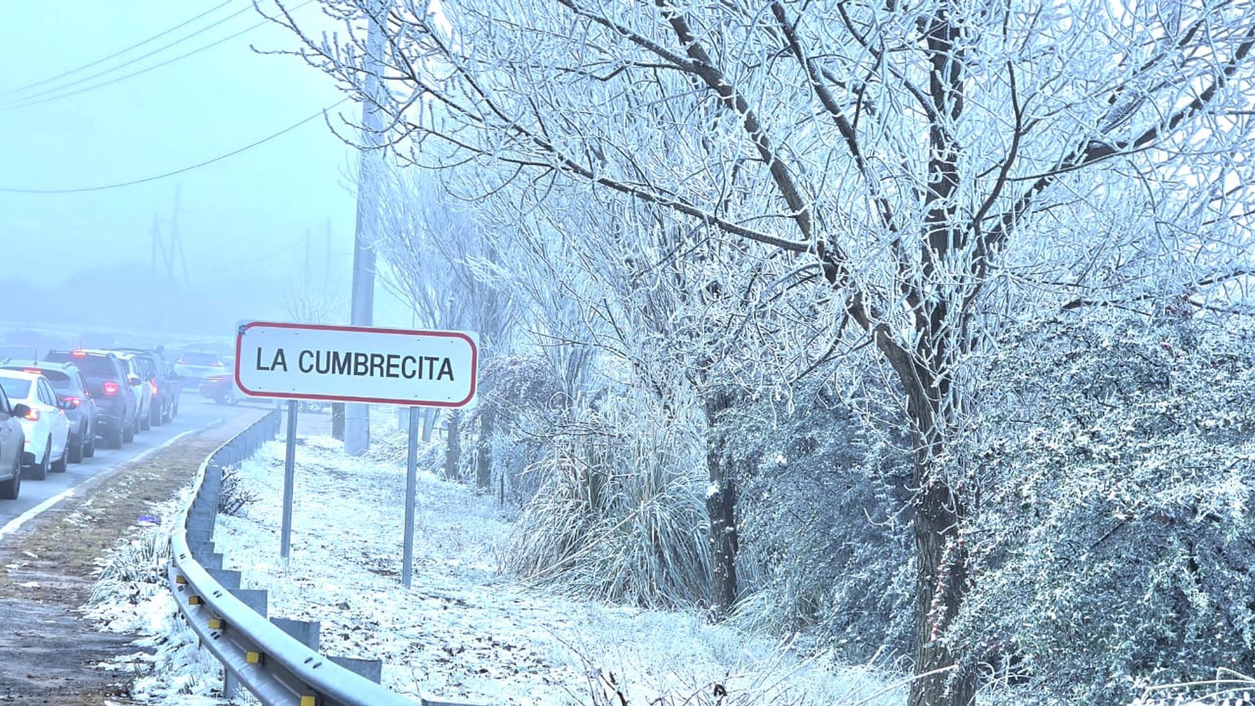 Nevadas en varios sectores de Córdoba, por ejemplo en La Cumbrecita.