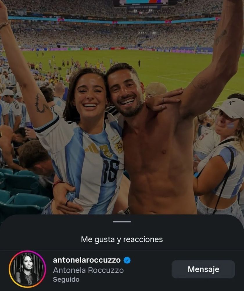 Antonela Roccuzzo reaccionó con Occhiato y el equipo de Luzu