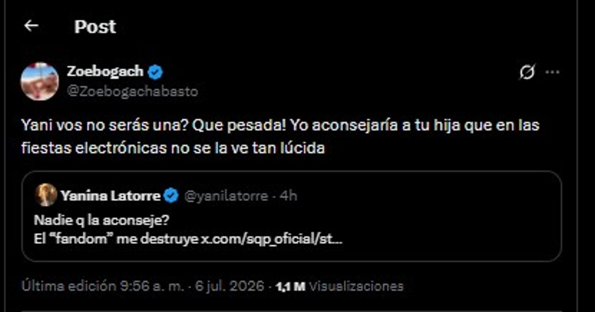 La pelea entre Zoe Bogach y Yanina Latorre
