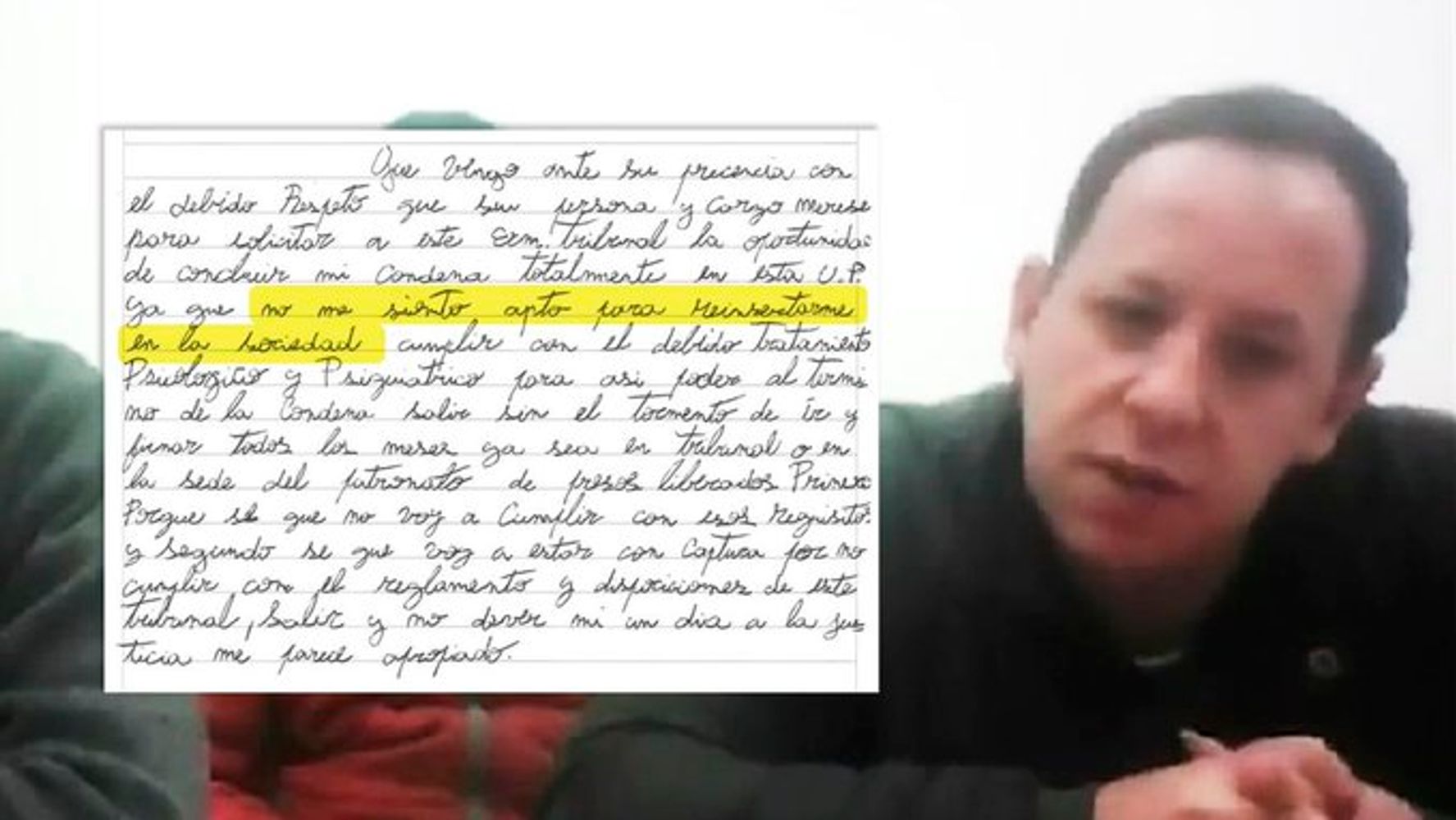 La carta que escribió Augusto Manuel Pacicco al tribunal.