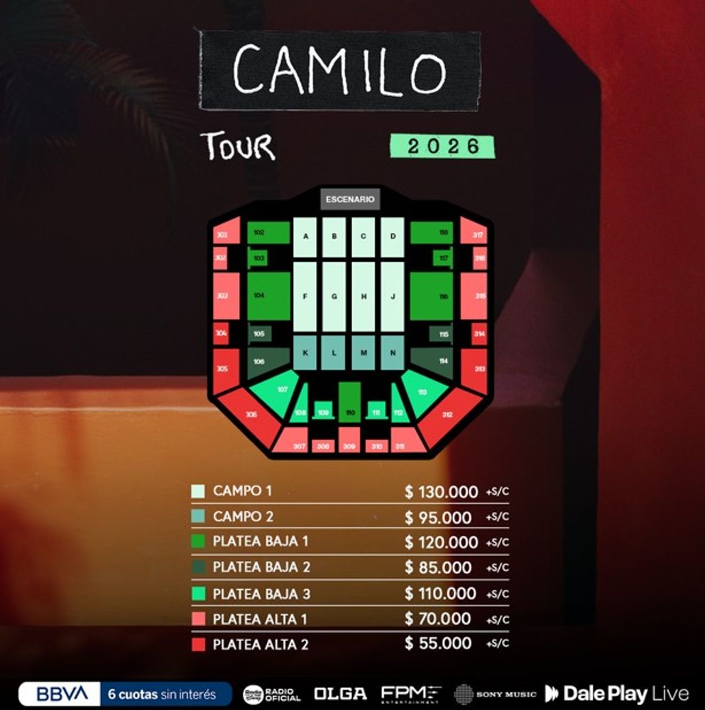 Camilo sumó una nueva fecha en el Movistar Arena 2026: precios de entradas y cuándo comienza la venta