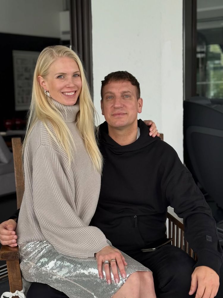 Daniela Christiansson y su familia con Maxi López