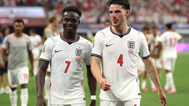 Bukayo Saka (7), una de las figuras de la Selección de Inglaterra.