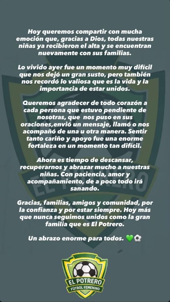 El comunicado del El Potrero de Laboulaye luego del choque frontal en Córdoba.