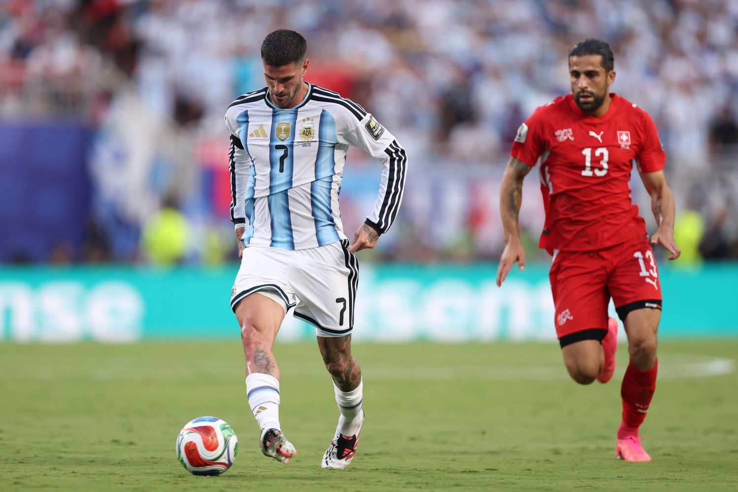 Rodrigo De Paul fue uno de los puntos flojos de Argentina ante Suiza