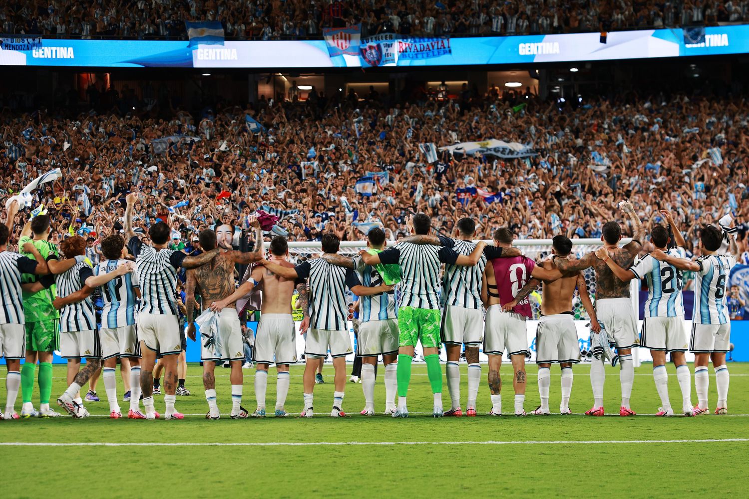 Los hinchas argentinos, aliento masivo para la Selección.