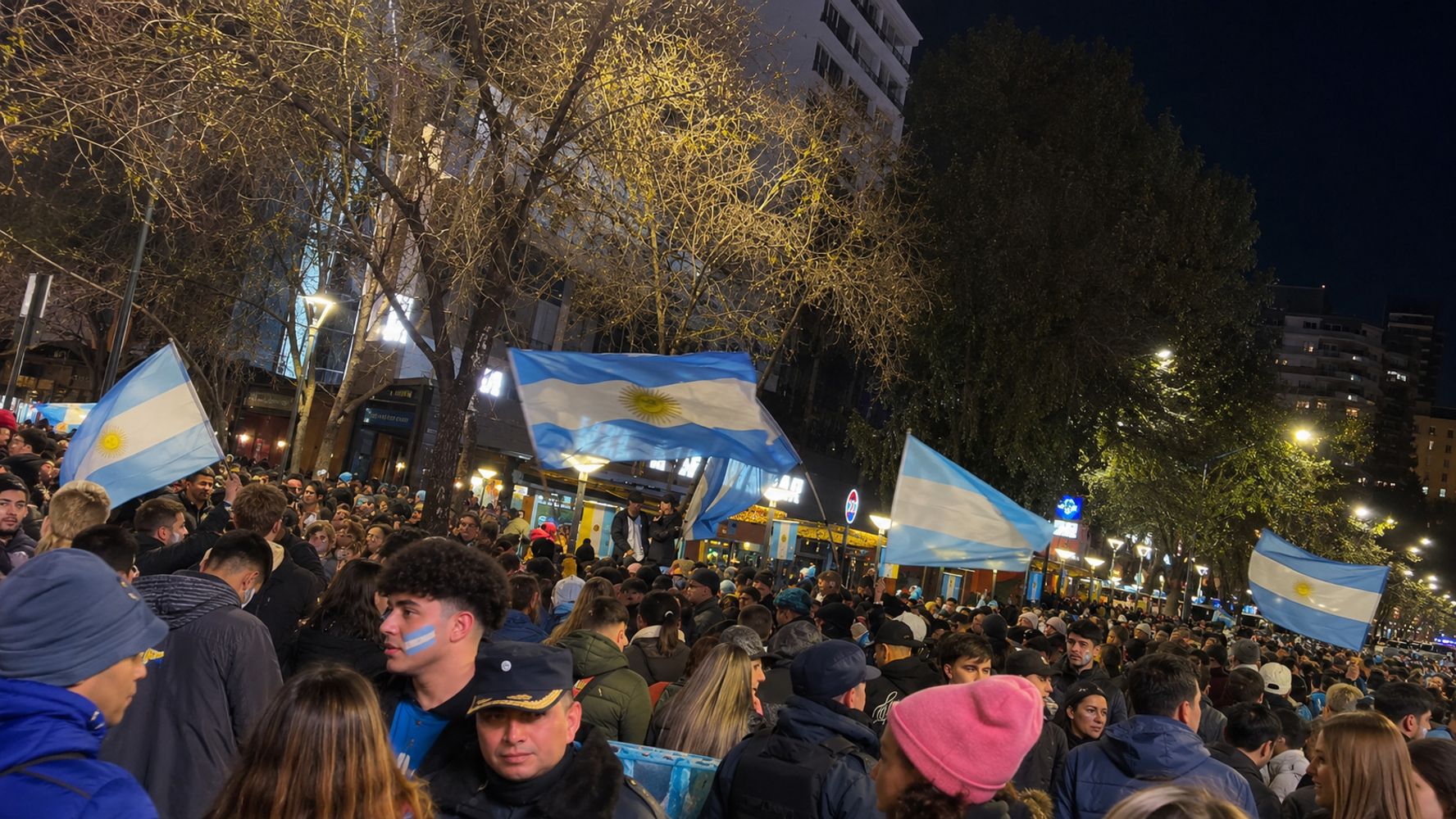 Festejo en el centro de Carlos Paz