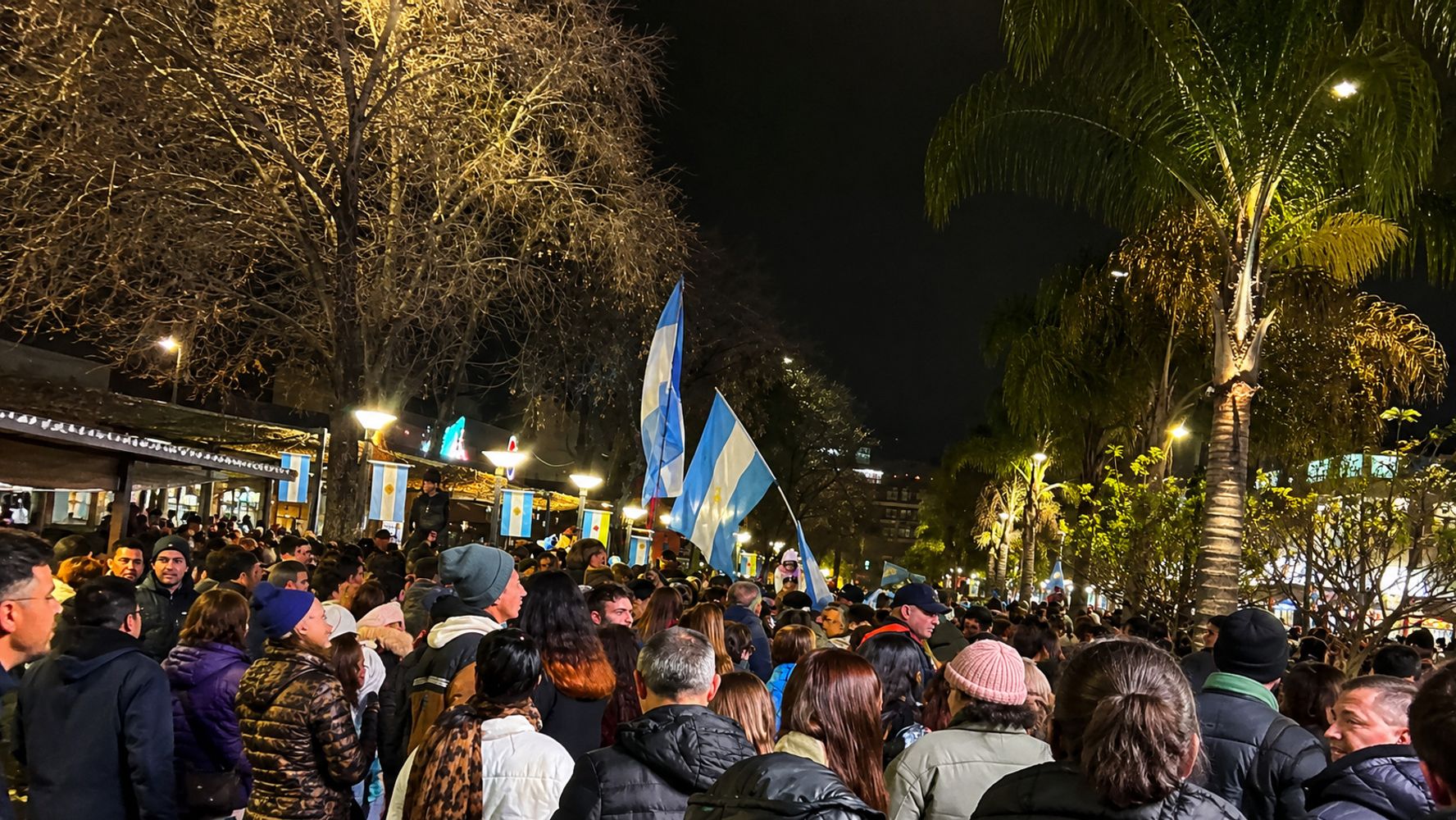 Festejo en el centro de Carlos Paz