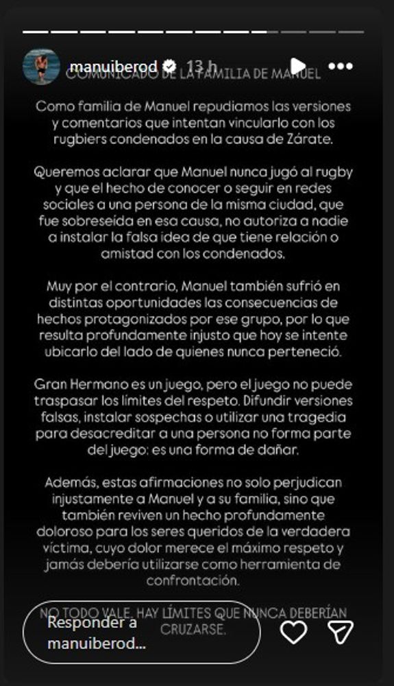 La familia de Manu Ibero sobre su relación con los rugbiers condenados por matar a Fernando Báez Sosa