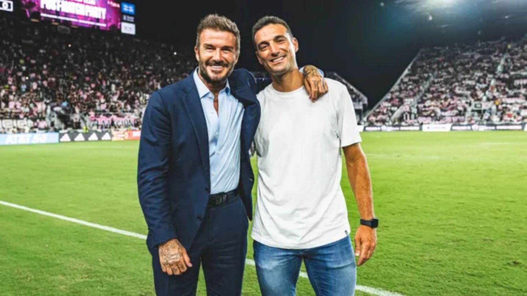 El tenso cruce entre Scaloni y Beckham