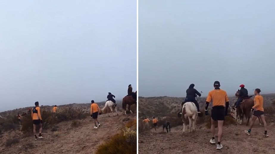 Caos en una carrera: jinetes atacaron a corredores con piedras en medio de la competencia