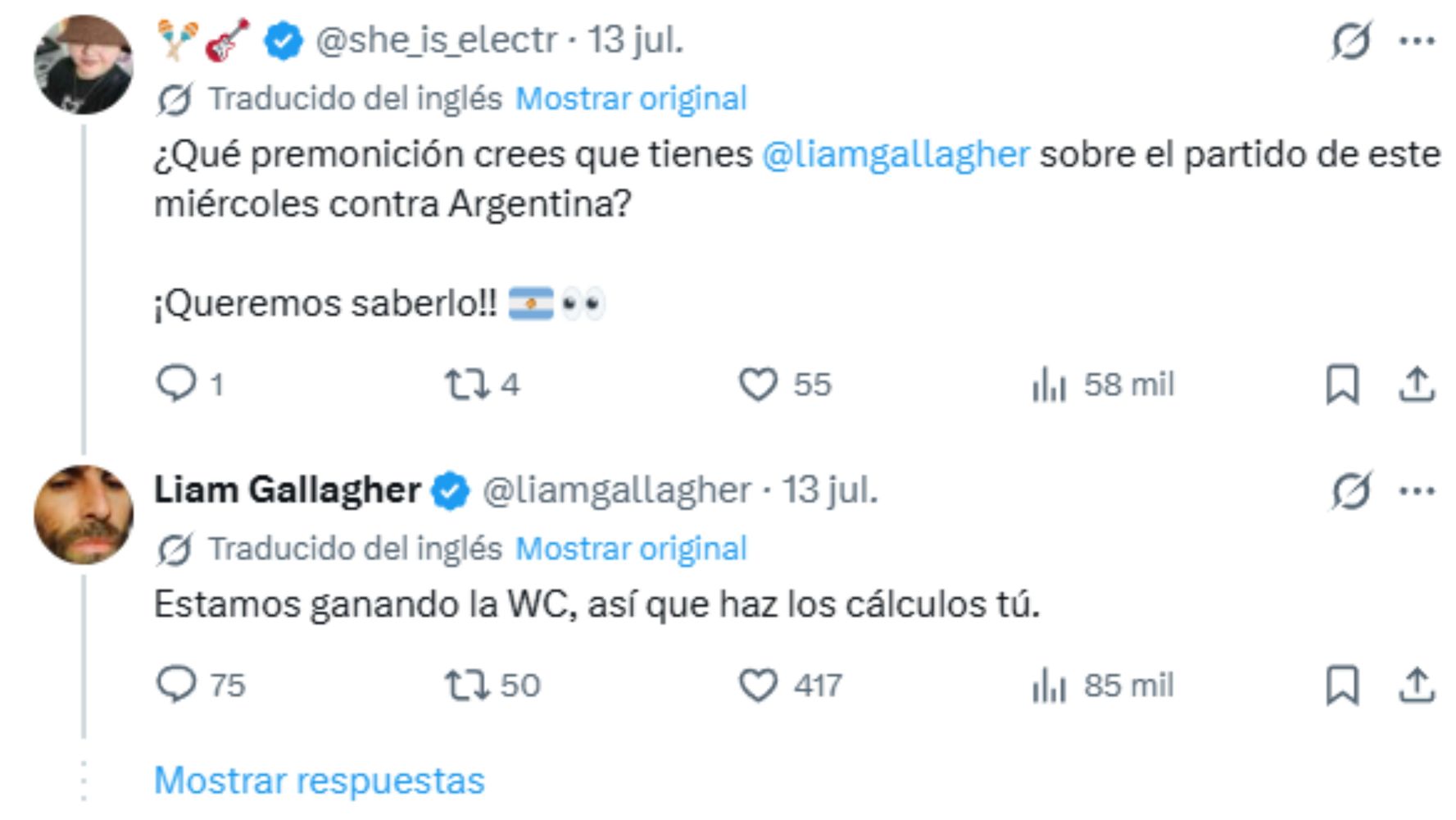 Los tweets de Liam.