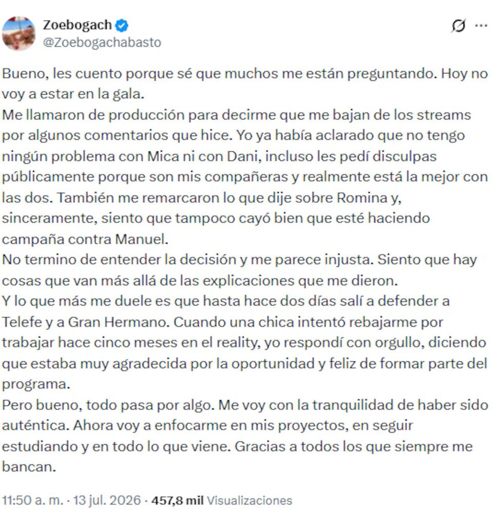 polémica en Gran Hermano con Zoe Bogach y Manu Ibero