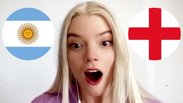 Anya Taylor-Joy sorprendió al revelar de qué lado está antes del duelo entre Argentina e Inglaterra.