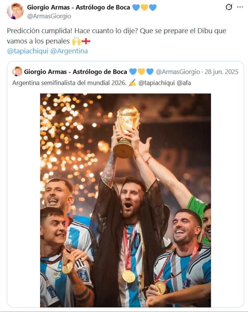 Predicción de Giorgio Armas.