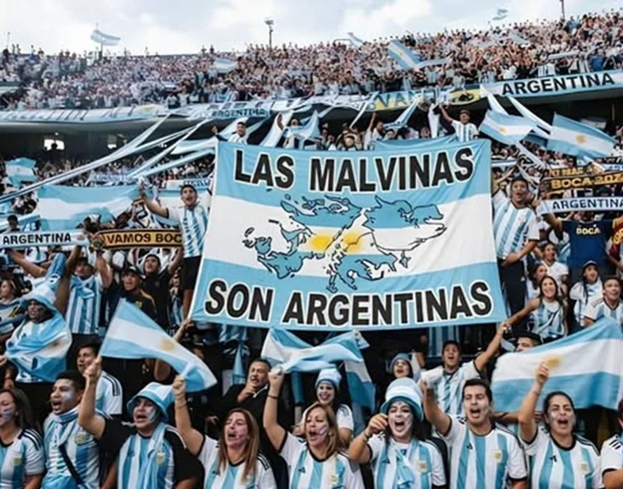 La FIFA prohibió el ingreso de las banderas con insignias de las Malvinas.