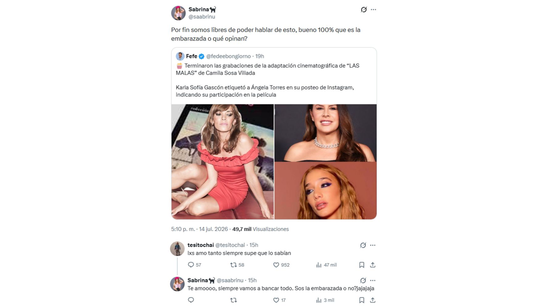 La cantante confirmó la noticia en las redes.