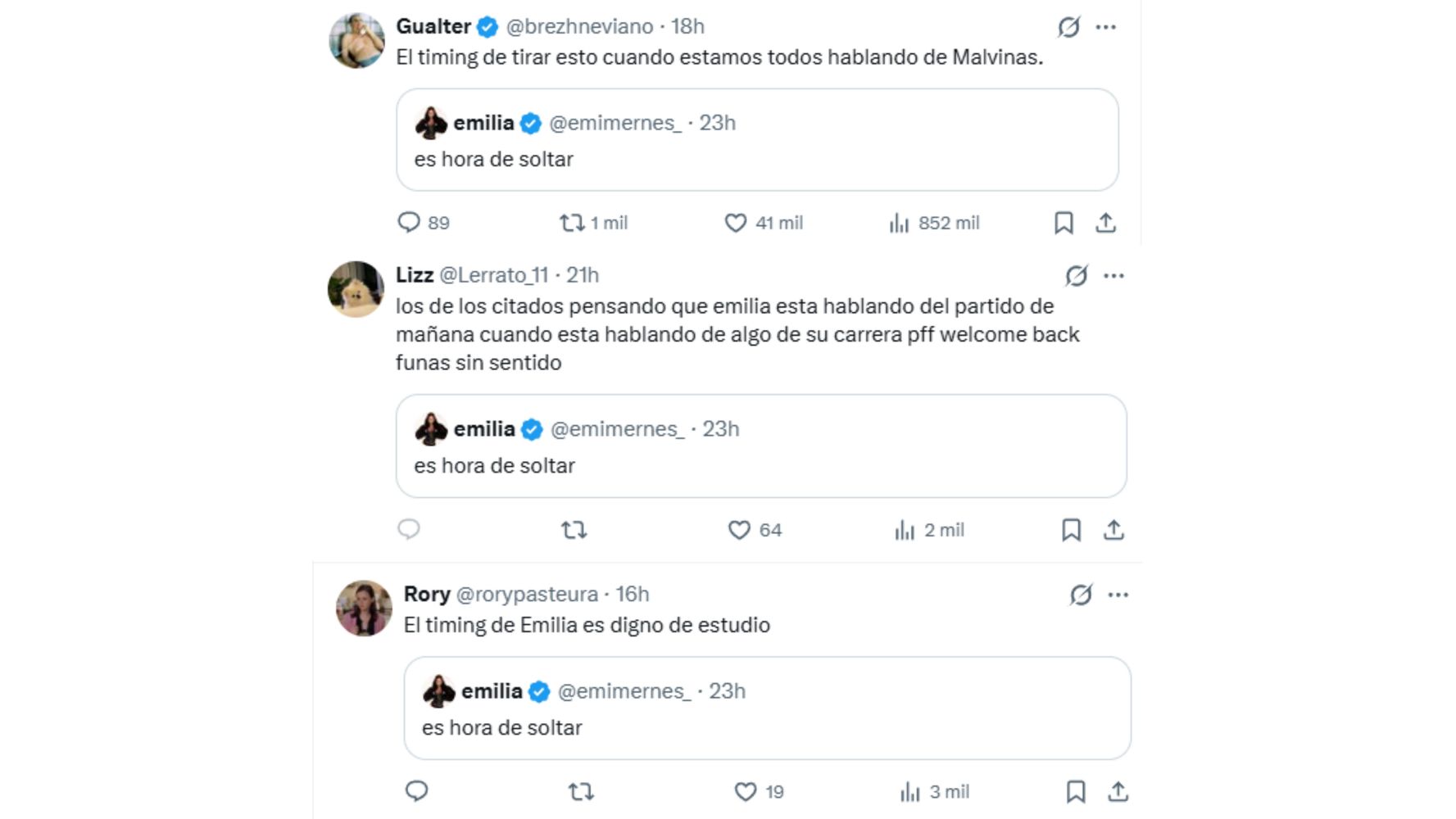 La respuesta de los usuarios de las redes.