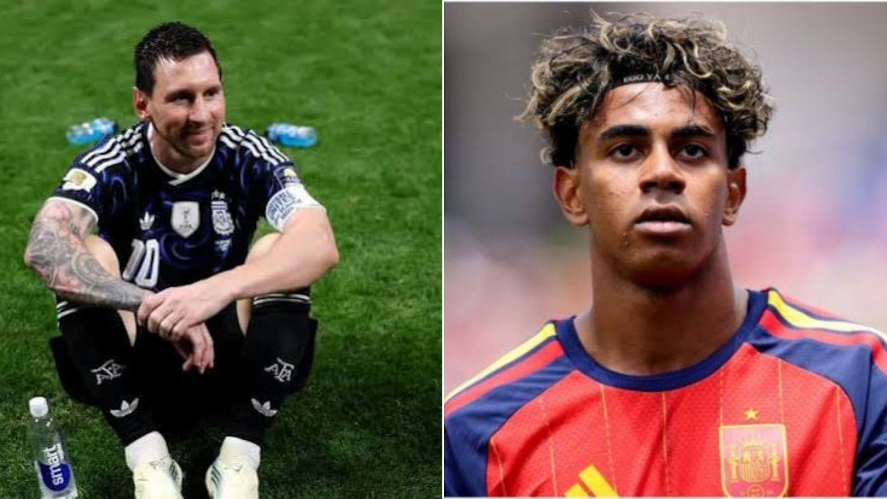 Lionel Messi y Lamine Yamal, cara a cara en la final del Mundial.