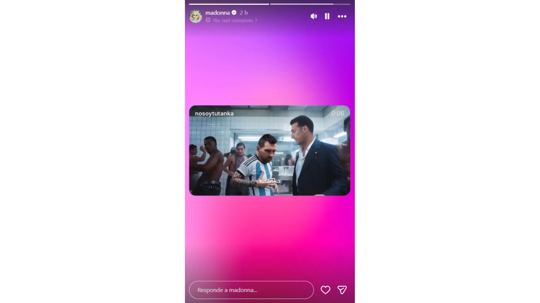 La cantante compartió el video en sus redes.