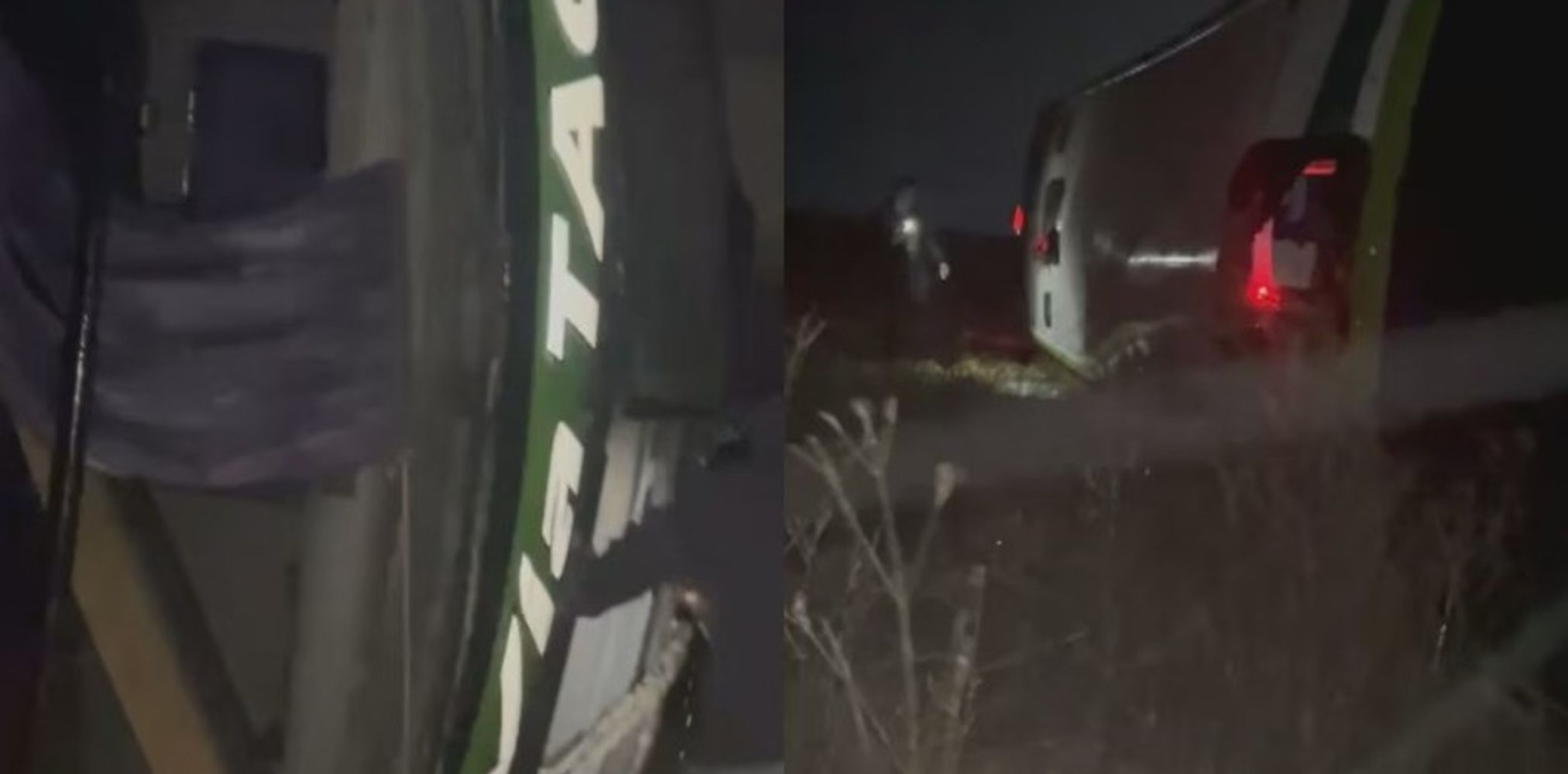Tragedia en Carmen de Areco: un micro fue arrastrado por el viento, cayó de un puente de 6 metros y hay personas atrapadas.