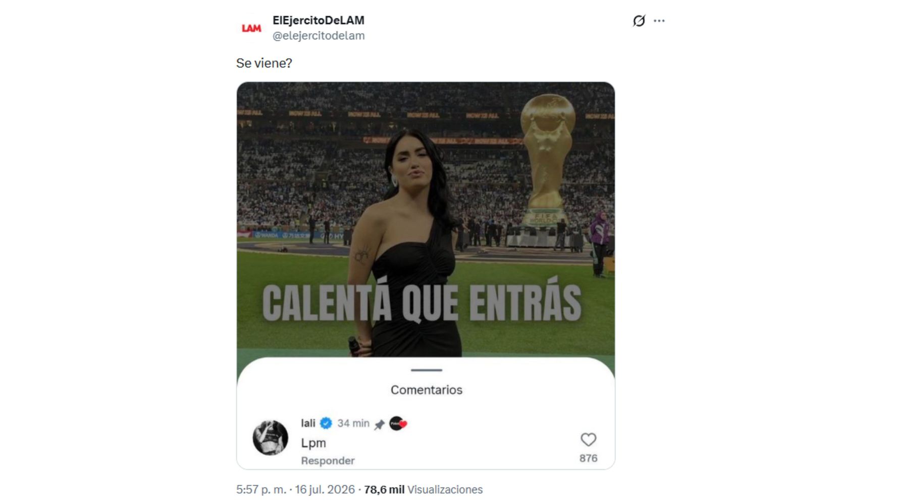 El comentario de Lali que llamó la atención.