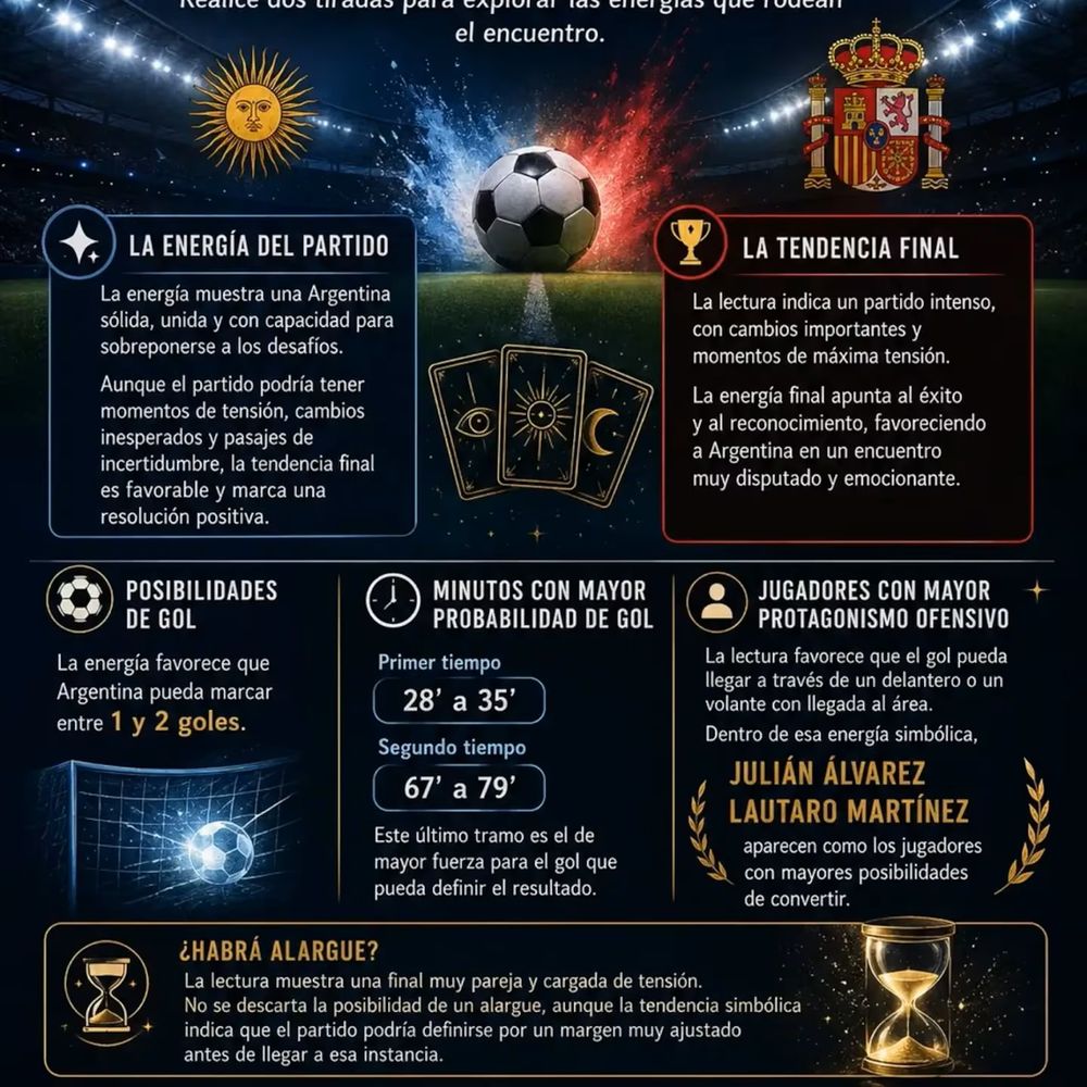 La tarotista que predijo cada triunfo de Argentina reveló quién ganará la final del Mundial ante España.
