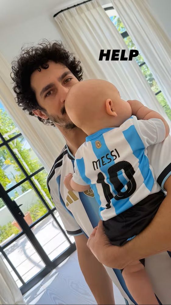 El Chino Darín con su hijo.