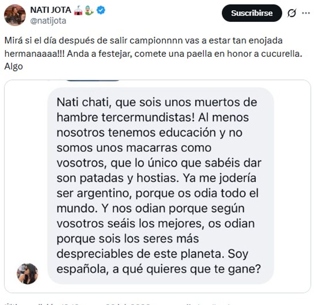 La periodista respondió con ironía luego de exponer los insultos de un usuario.