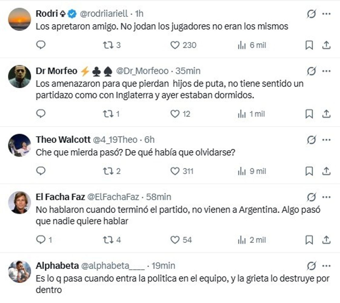 La repercusión de las palabras de Messi en X.