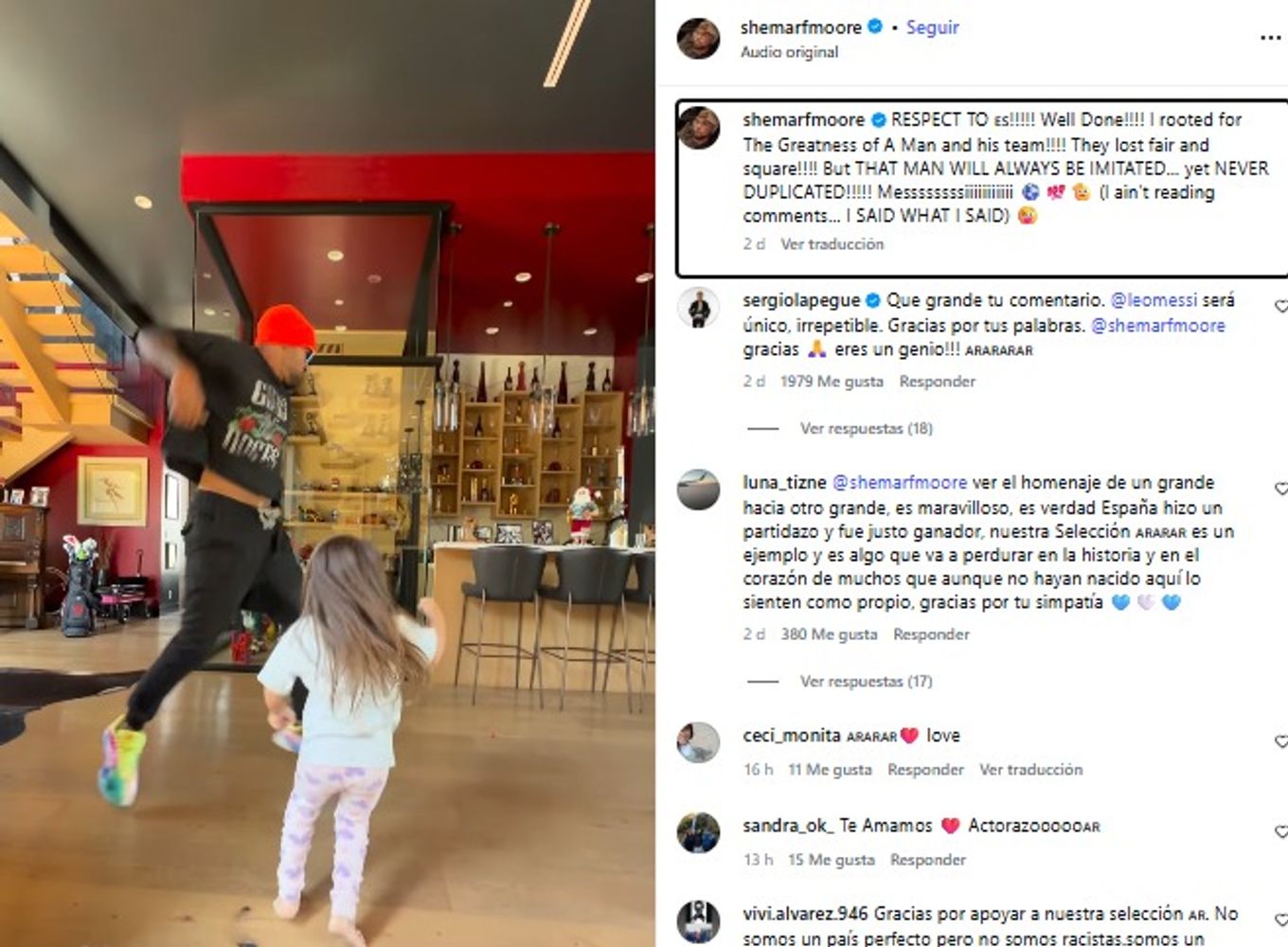 El artista destacó la trayectoria de Messi y aseguró que su legado “nunca será duplicado”.