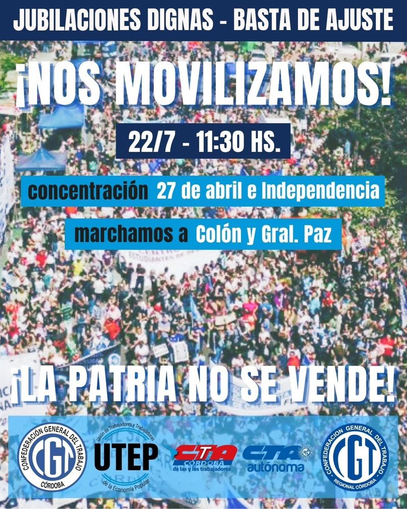 El anuncio de la CGT en Córdoba.
