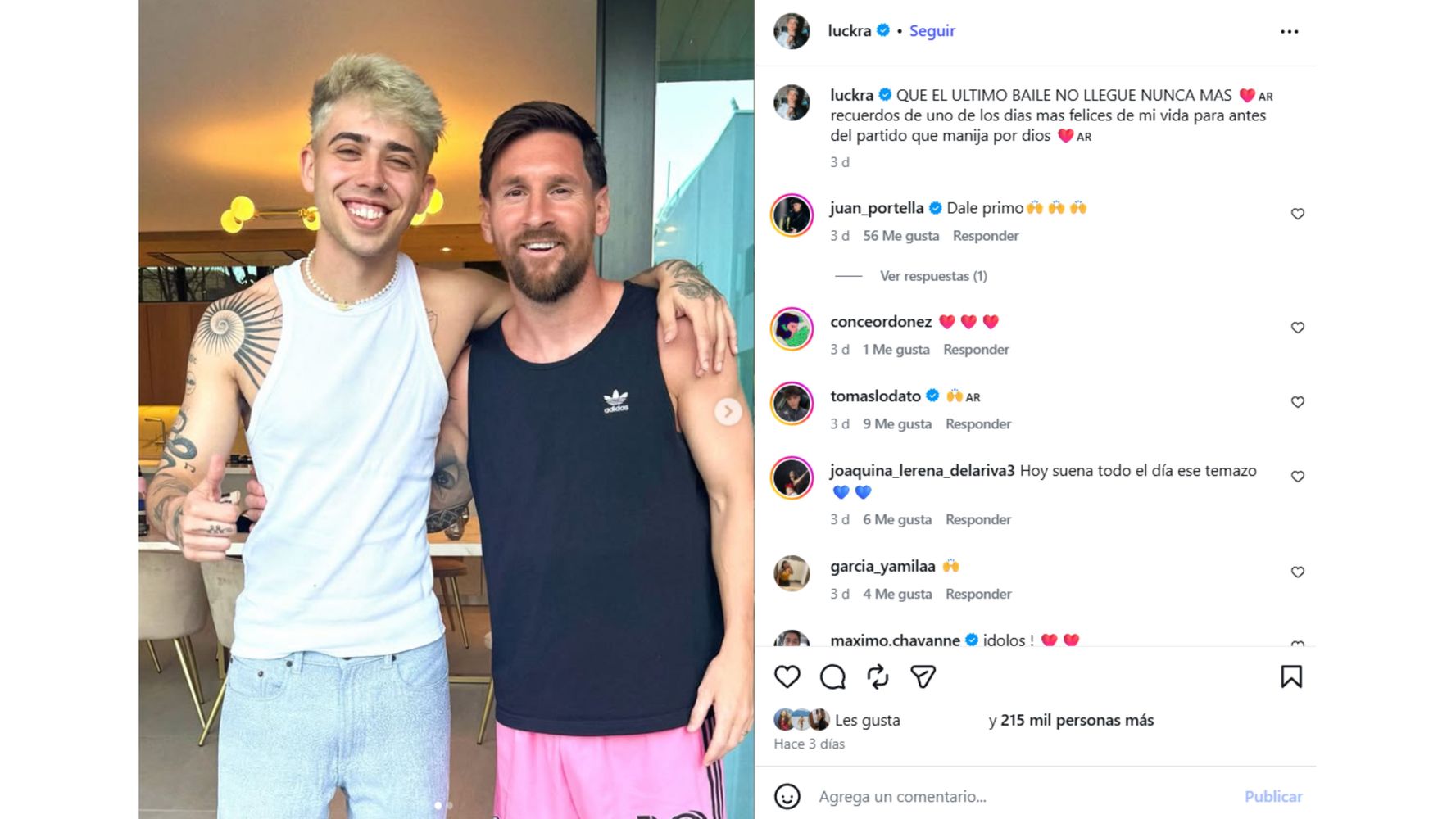 El posteo en Instagram.