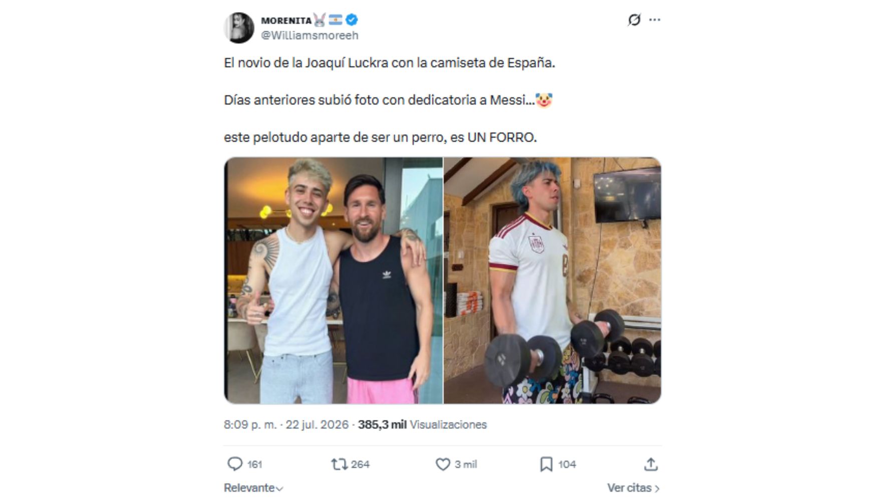 La polémica surgió en Twitter.