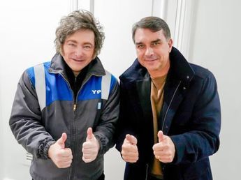 Milei viaja a Brasil para apoyar la candidatura a presidente de Flávio Bolsonaro