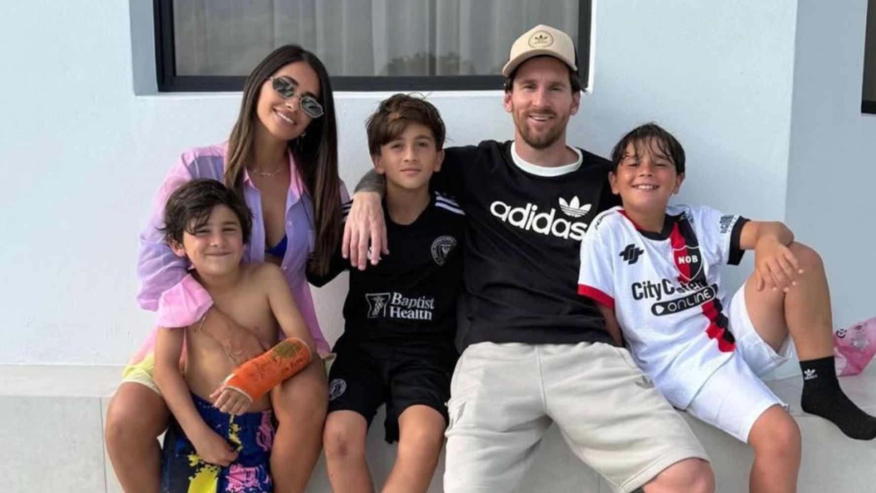 Lionel Messi, Antonela Roccuzzo y sus hijos