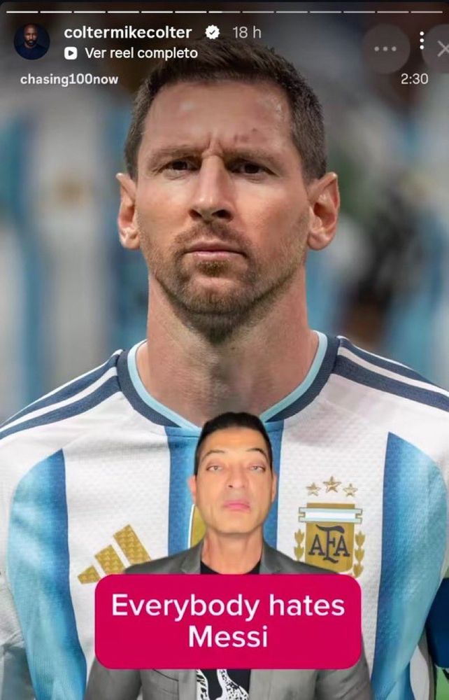 El actor compartió un video sobre Lionel Messi que generó reacciones entre usuarios argentinos.