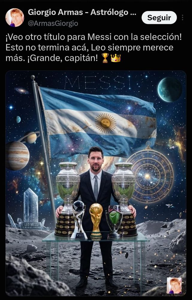 El posteo de Giorgio Armas en su cuenta de Twitter.