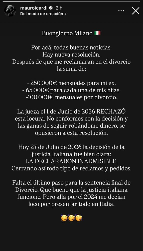 El descargo de Icardi contra Wanda Nara