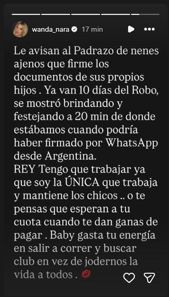Wanda Nara descargo en contra de Icardi
