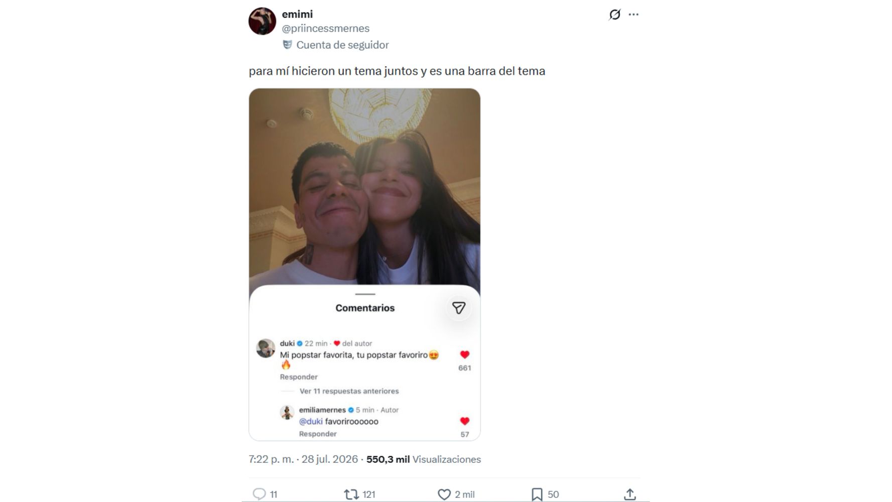 El comentario de Duki que causó polémica.