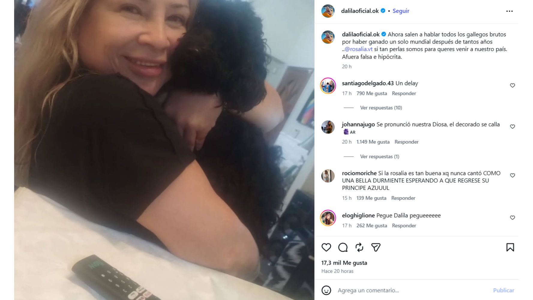 El gesto de Dalila que causó polémica en las redes.