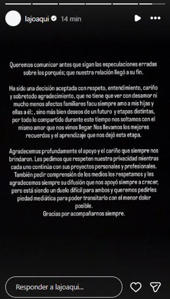 "Un duelo difícil": La Joaqui confirmó su separación de Luck Ra y reveló los motivos con un desgarrador mensaje