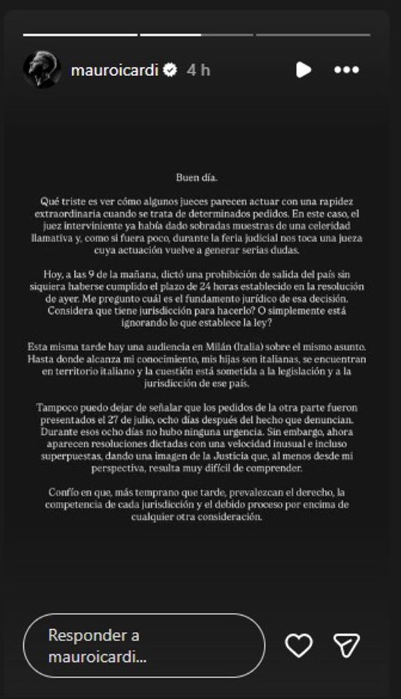 El descargo de Mauro Icardi