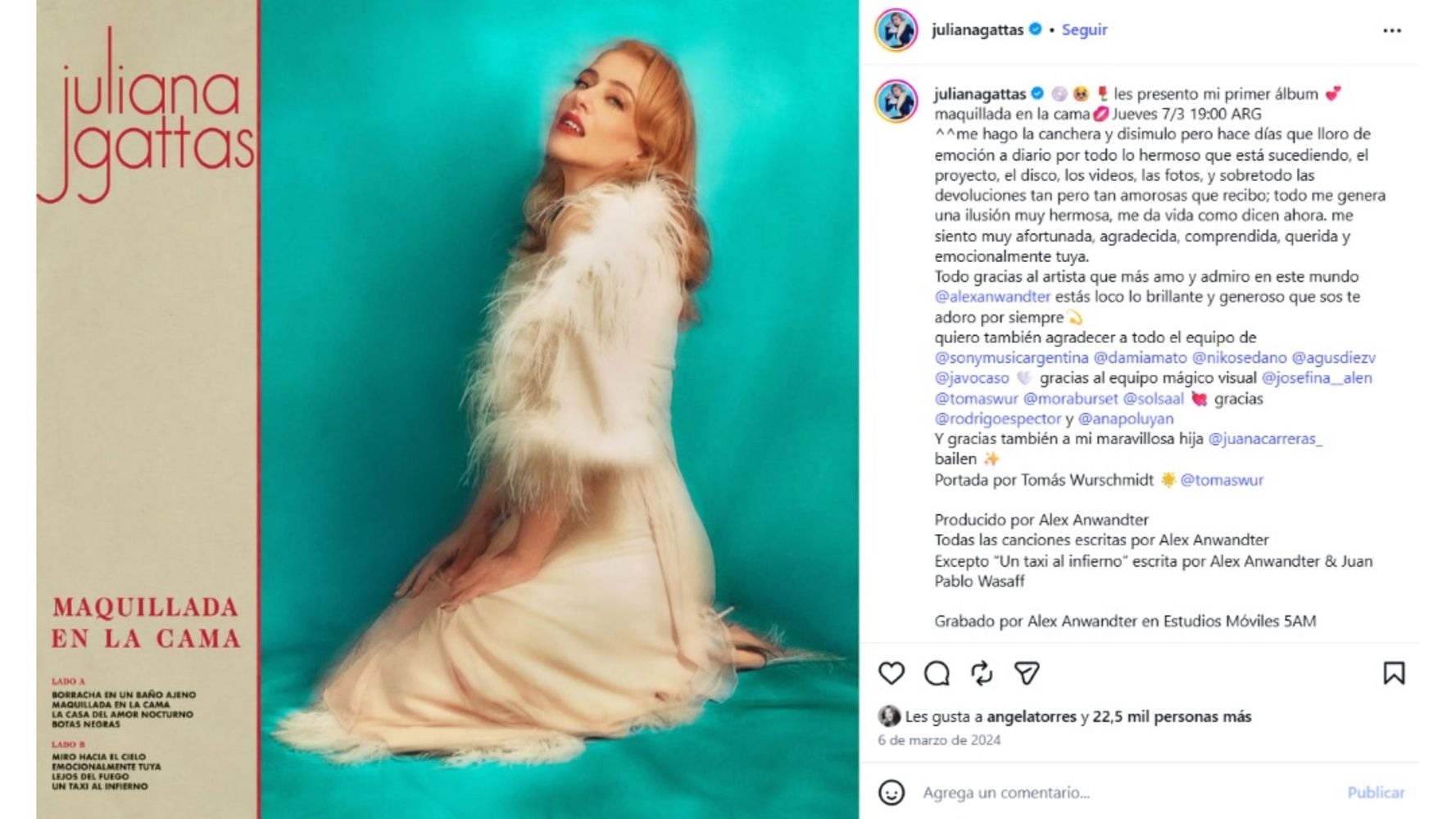 La cantante lanzó su primer álbum como solista en 2024.