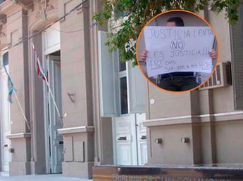 “Hace más de dos años no los veo” el reclamo de un hombre que se encadenó frente a Tribunales