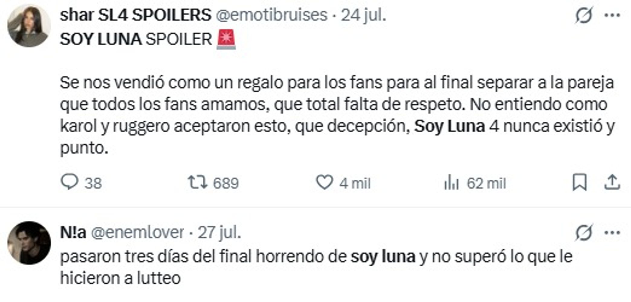 Señalamientos a Soy Luna.